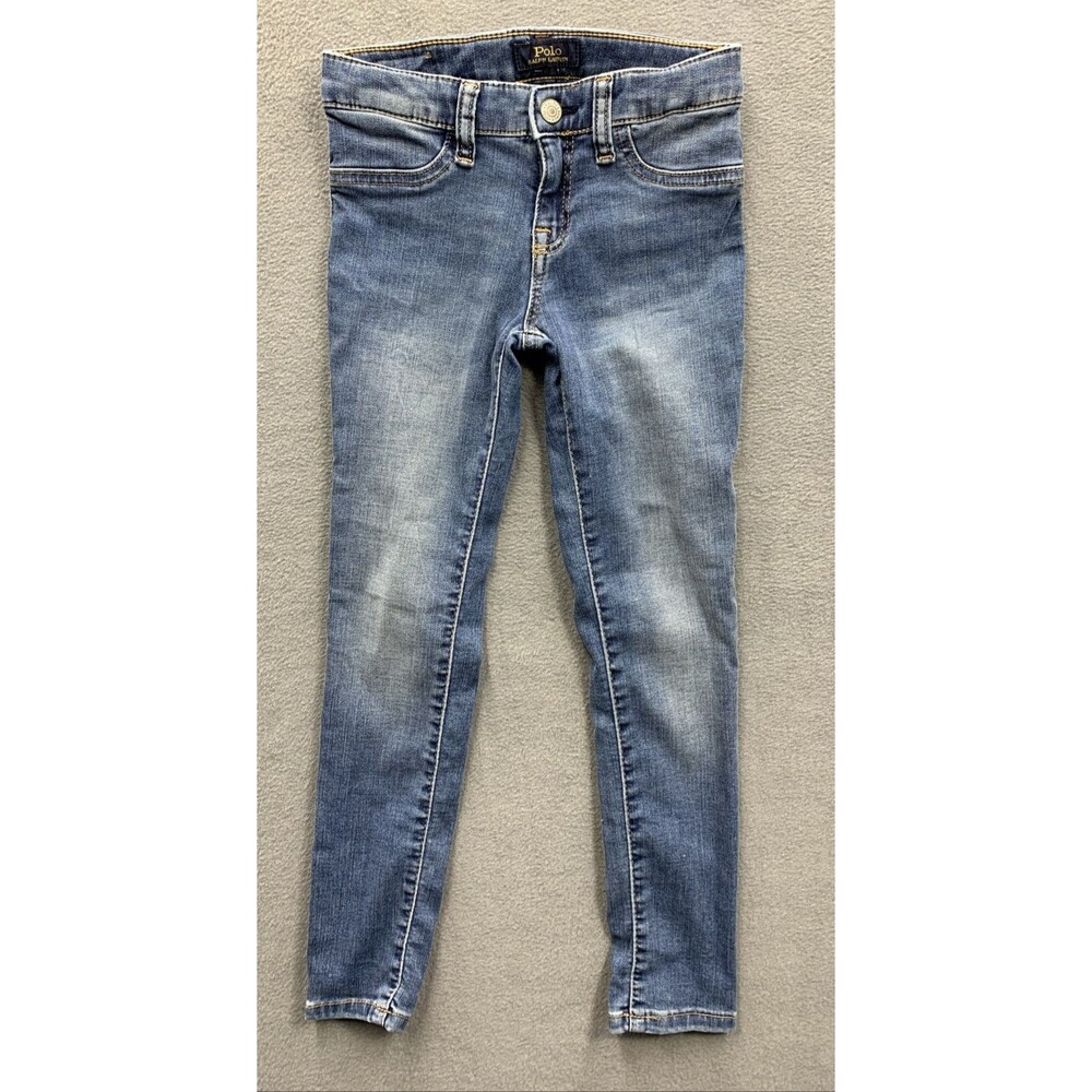 Polo Ralph Lauren Boys Denim Jeans The Aubrie Legging School Blue Size 6